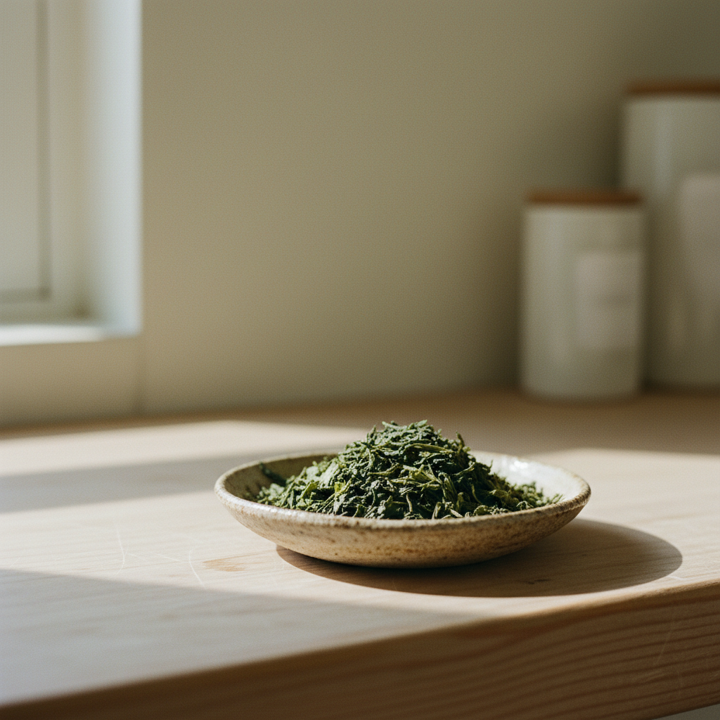 Isolated from a tea grown deliberately in the shade